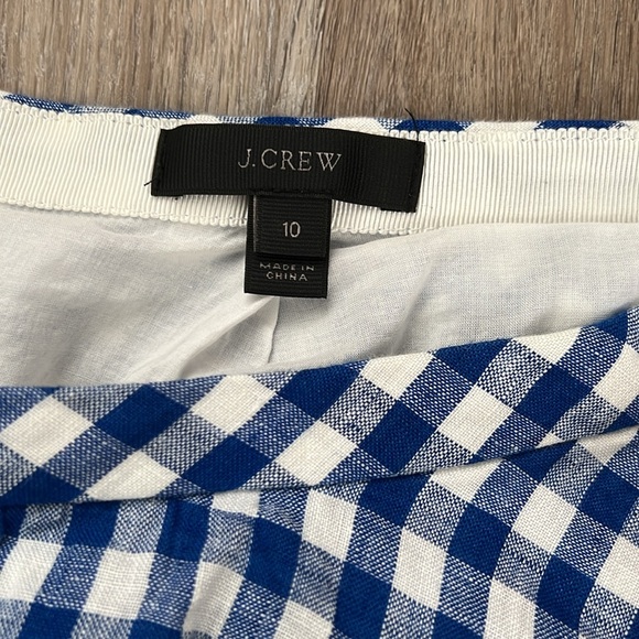 Jcrew blue and white gingham skirt - Picture 2 of 3
